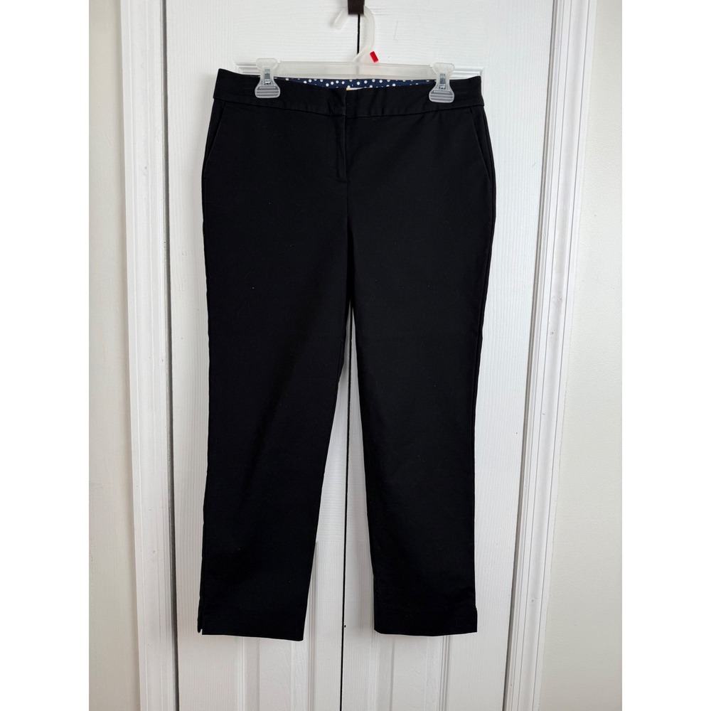 Boden Richmond Black 7/8 Cropped Pants Trousers US 8P‎ Petite Side Slit Hem